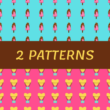 Set of patterns Happy Valentine's Day. Vector illustration with hearts on a bright background.のイラスト素材