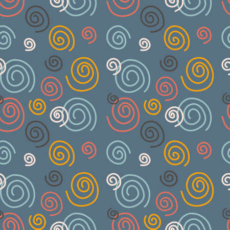 Vector pattern. Background with abstract hand-drawn stripes, spiralのイラスト素材