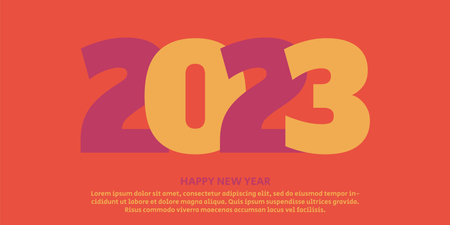 Festive New Year 2023 celebration with 2023 numbers. Trendy and modern design of New Year 2023...