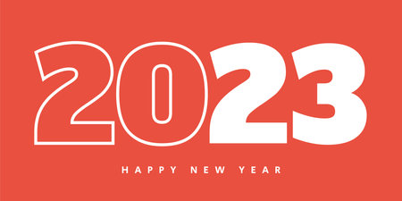 Trendy and modern design of New Year 2023 banner, flyer, greeting card and media post template. In...