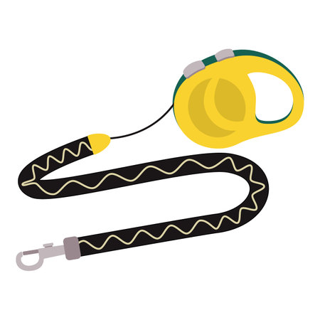 Leash with tape measure for animals, cats, dogs. animal care. Flat vector illustration isolated on white background.のイラスト素材