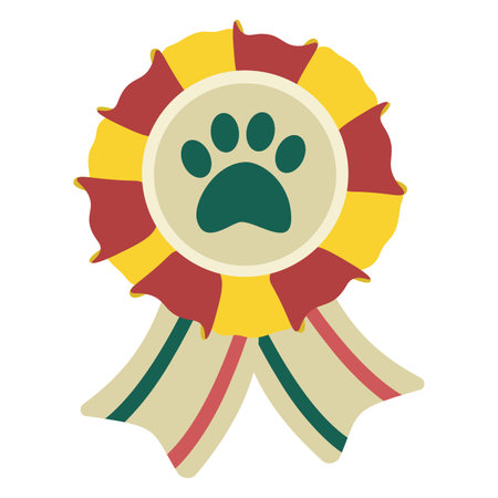 Medal, award for animals, cats, dogs. Flat vector illustration isolated on white background.のイラスト素材