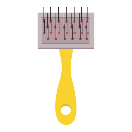 Comb for fur of animals, cats, dogs, animal care. Flat vector illustration isolated on white background.のイラスト素材