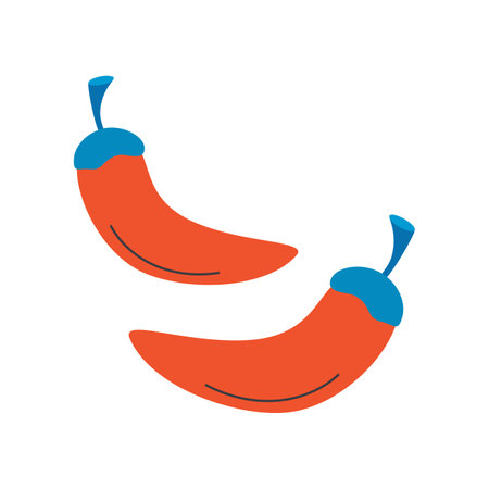 red pepper. Ukrainian symbols. Flat vector illustration isolated on white background.のイラスト素材