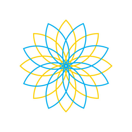 Geometric ornament. Ukrainian symbols. Vector flat illustration isolated on white background.のイラスト素材