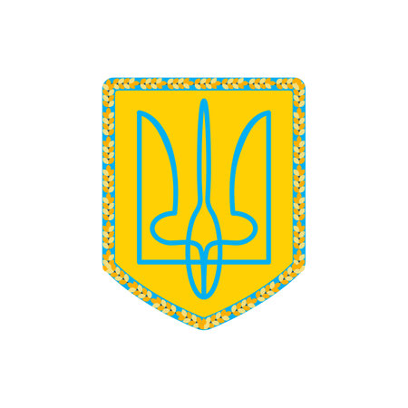 Coat of arms of Ukraine. Ukrainian symbols. Vector flat illustration isolated on white background.のイラスト素材