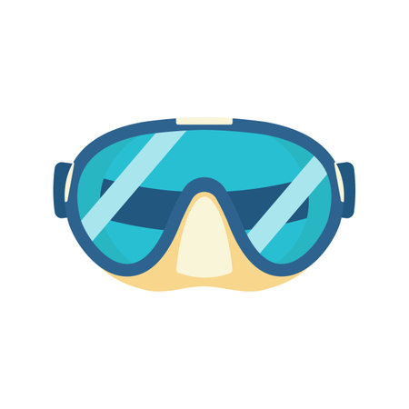 Mask for scuba diving, snorkeling. Beach set for summer trips. Vacation accessories for sea vacations. Flat vector illustration isolated on white background.のイラスト素材