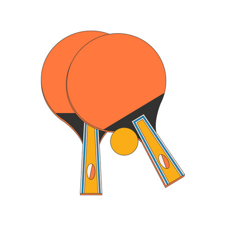Little tennis ball Various sports equipment. Fitness inventory, gym accessories. Workout stuff bundle. Flat vector illustration isolated on white background.のイラスト素材