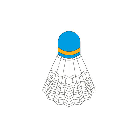 Shuttlecock. Various sports equipment. Fitness inventory, gym accessories. Workout stuff bundle. Flat vector illustration isolated on white background.のイラスト素材