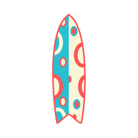 surf board. Beach set for summer trips. Vacation accessories for sea vacations. Flat vector illustration isolated on white background.のイラスト素材