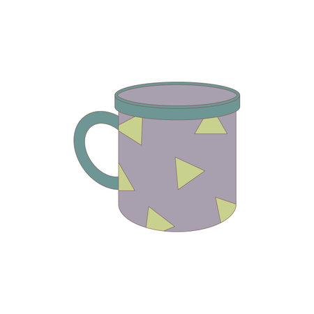 Mug, cap. Drawn elements for camping and hiking. Wilderness survival, travel, hiking, outdoor recreation, tourism. Flat vector illustration isolated on white background.のイラスト素材