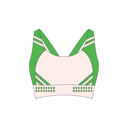 Sports top, sportswear. Various sports equipment. Fitness inventory, gym accessories. Workout stuff bundle. Flat vector illustration isolated on white background.のイラスト素材