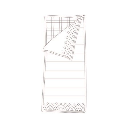 sleeper. Drawn elements for camping and hiking. Wilderness survival, travel, hiking, outdoor recreation, tourism. Flat vector illustration isolated on white background.のイラスト素材