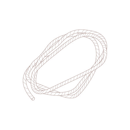 rope. Drawn elements for camping and hiking. Wilderness survival, travel, hiking, outdoor recreation, tourism. Flat vector illustration isolated on white background.のイラスト素材
