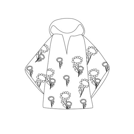 raincoat. hello autumn. Autumn season element, icon. Flat vector illustration isolated on white background. line art.のイラスト素材