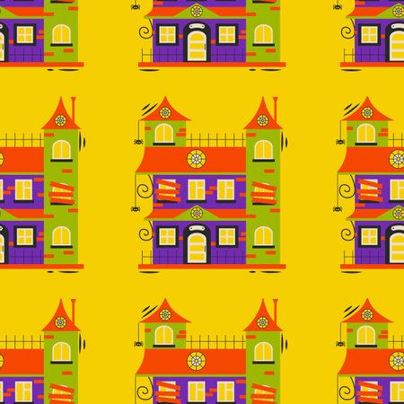 Halloween vector pattern. Endless texture can be used for wallpaper, fill pattern, background. cartoon vector illustration.のイラスト素材