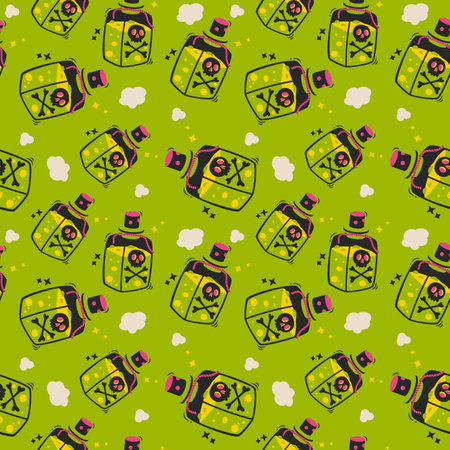 Halloween vector pattern. Endless texture can be used for wallpaper, fill pattern, background. cartoon vector illustration.のイラスト素材