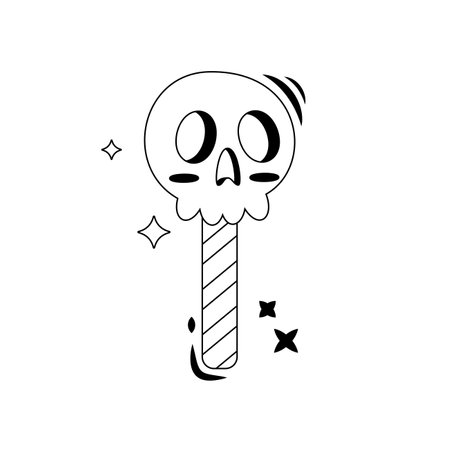 Halloween cartoon elements. Candy. hand drawn vector illustration. Line art.のイラスト素材