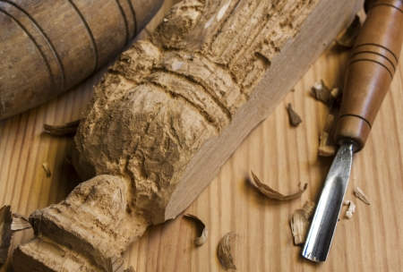 joiner tools on wood table background