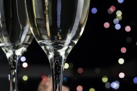 Flutes of champagne in holidayの写真素材