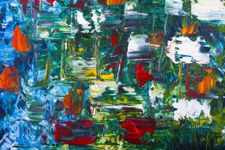 Abstract colorful oil painting on canvasの写真素材