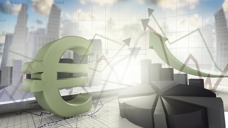 Euro sign,economical stock market concept-3d renderの写真素材