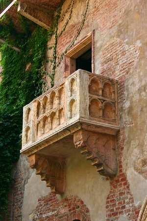 The famous Julia Balcony in Verona Italyの写真素材