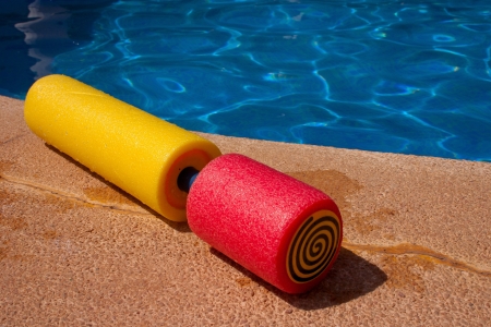 Water toy at the border of the swimming poolの写真素材