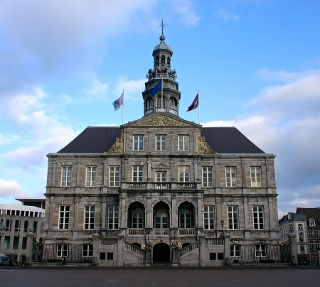 The city hall and market place in Maastricht - Netherlandsの写真素材