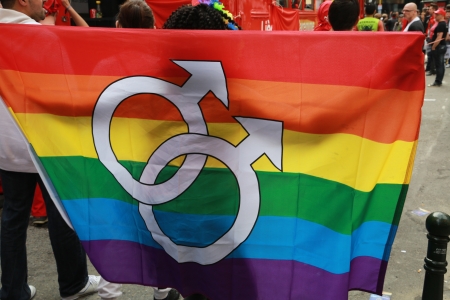 BRUSSELS, BELGIUM-MAY 18: Belgian Pride parade on May 18, 2013. Yearly parade for gays and lesbians...