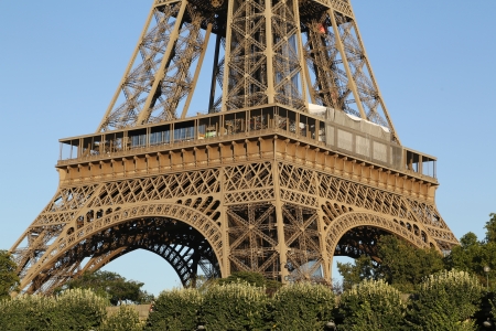 Eiffel Tower in Paris France seen from the Seine Riverの写真素材