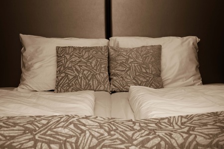 Double bed room in luxury suiteの写真素材