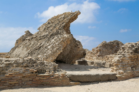 Ancient Roman Ruins of Nora, near Pula in Sardiniaの写真素材