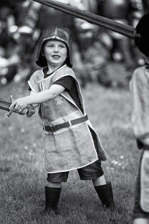 ANTWERP, BELGIUM - JUN 4, 2016: Experience the Middle Ages as it was in 1477 during a medieval re-enactment event. on Jun 4, 2016.のeditorial素材