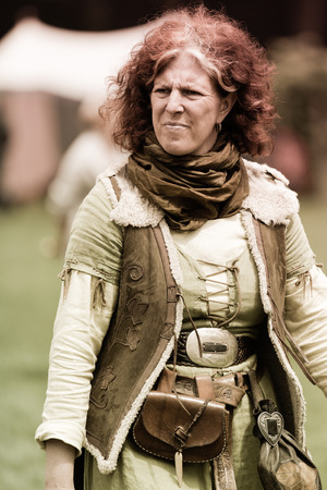 ANTWERP, BELGIUM - JUN 4, 2016: Experience the Middle Ages as it was in 1477 during a medieval re-enactment event. on Jun 4, 2016.のeditorial素材
