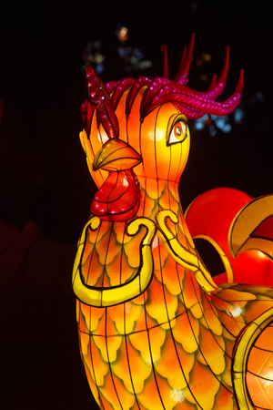 ANTWERP, BELGIUM - JAN 6, 2018: The China Light Festival in the Zoo of Antwerp, Belgium on Jan 6, 2018.のeditorial素材