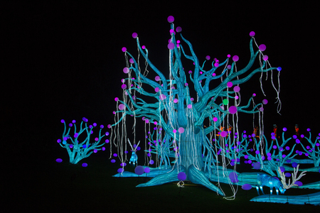 ANTWERP, BELGIUM - JAN 6, 2018: The China Light Festival in the Zoo of Antwerp, Belgium on Jan 6, 2018.のeditorial素材