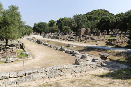 The archaeological site of ancient Olympia in Greece, birthplaceの写真素材
