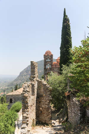 The abandoned medieval city of Mystras, Peloponnese, Greeceのeditorial素材