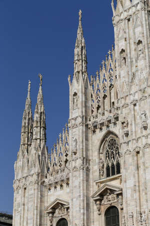 The Milan Cathedral or Duomo di Milano is the gothic cathedral church of Milanの写真素材