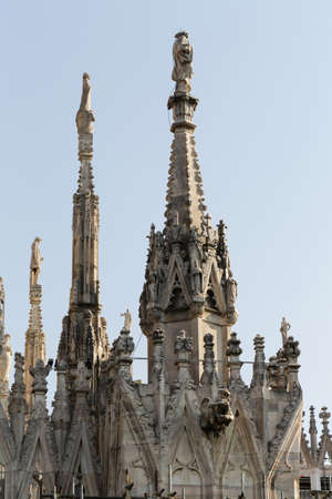 The Milan Cathedral or Duomo di Milano is the gothic cathedral church of Milanの写真素材