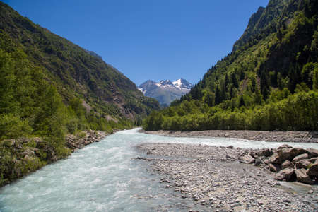 The Veneon river in the Oisans Region, Franceの写真素材