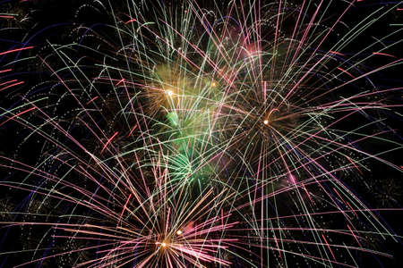 Firework explosion in a dark nightの写真素材