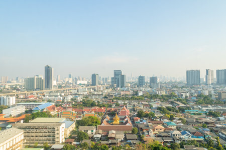 Cityscape view of Bangkok, Thailand. Bangkok is the capital and largest city of Thailand.の写真素材