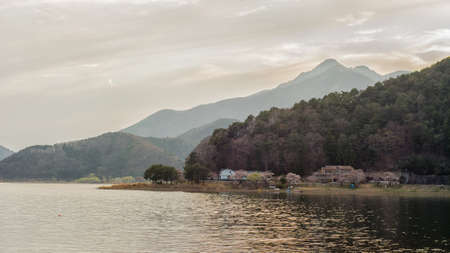 The village around the mountainsの写真素材