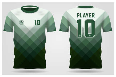 green sports jersey template for team uniforms and Soccer t shirt designのイラスト素材