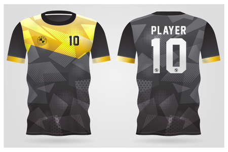 gold black white sports jersey template for team uniforms and Soccer t shirt designのイラスト素材