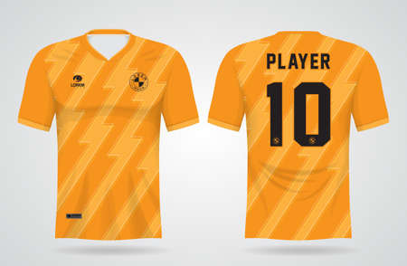 yellow orange sports jersey template for team uniforms and Soccer t shirt designのイラスト素材