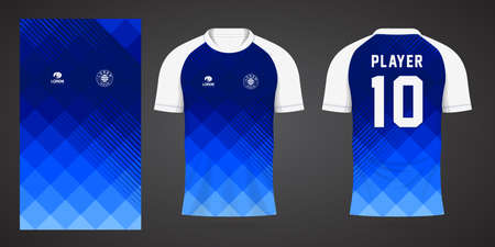 blue football jersey sport design templateのイラスト素材