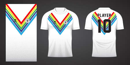 colorful football jersey sport design templateのイラスト素材